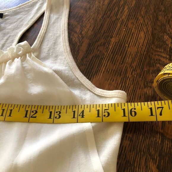 Club Monaco Cream Silk Chiffon Overlay Top - Picture 10 of 14